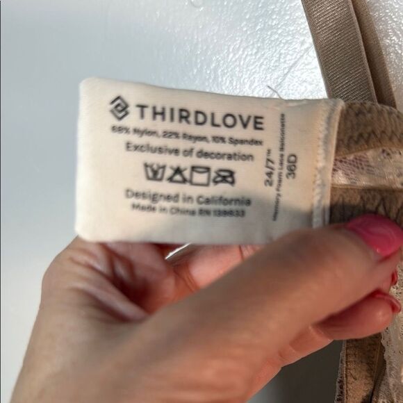 Third Love Beige Cream Lace Bra with Adjustable Straps Size 36D - Picture 11 of 14
